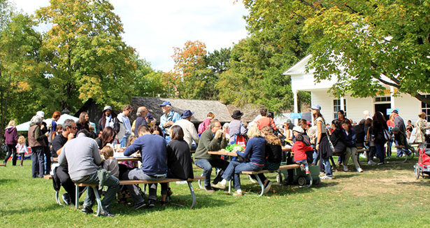 people gathered at the tables